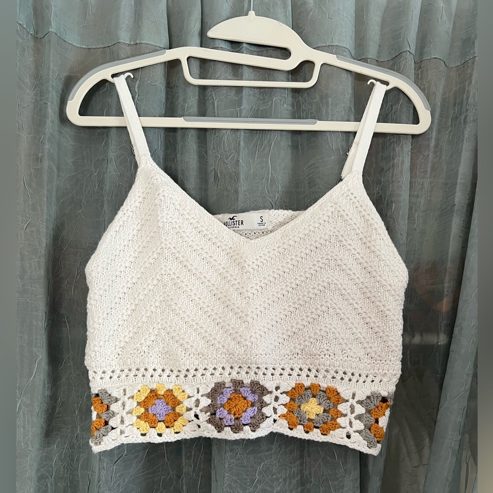 Hollister Floral Crochet Crop Top